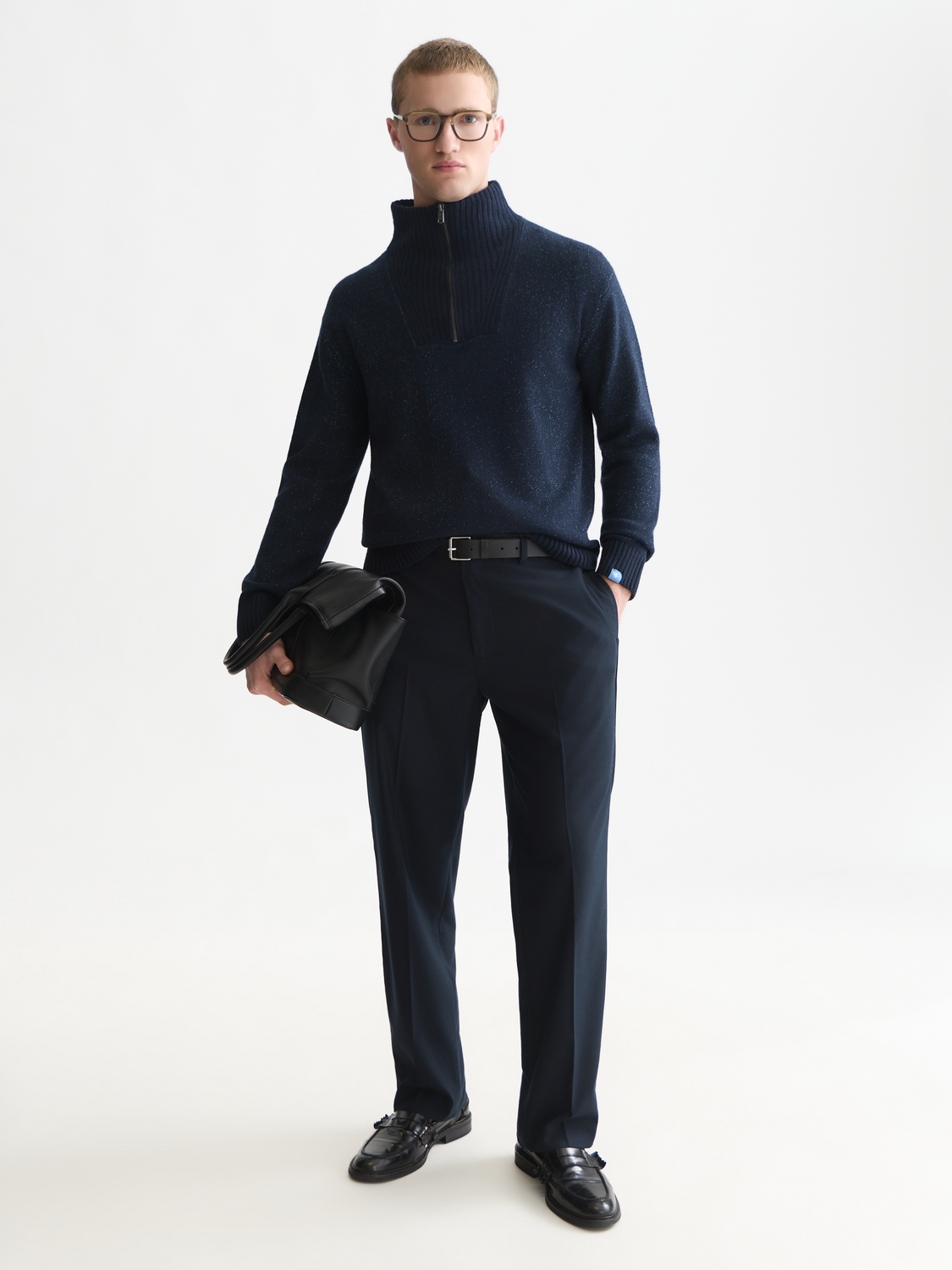 Cotton-Wool Blend Zip Pullover