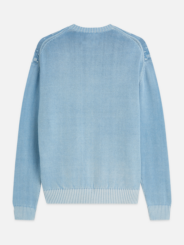 Structured Cotton Dropped Shoulder Pullover