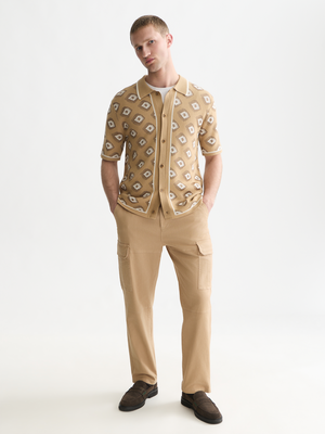 Jacquard Knitted Short Sleeved Shirt