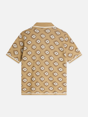 Jacquard Knitted Short Sleeved Shirt