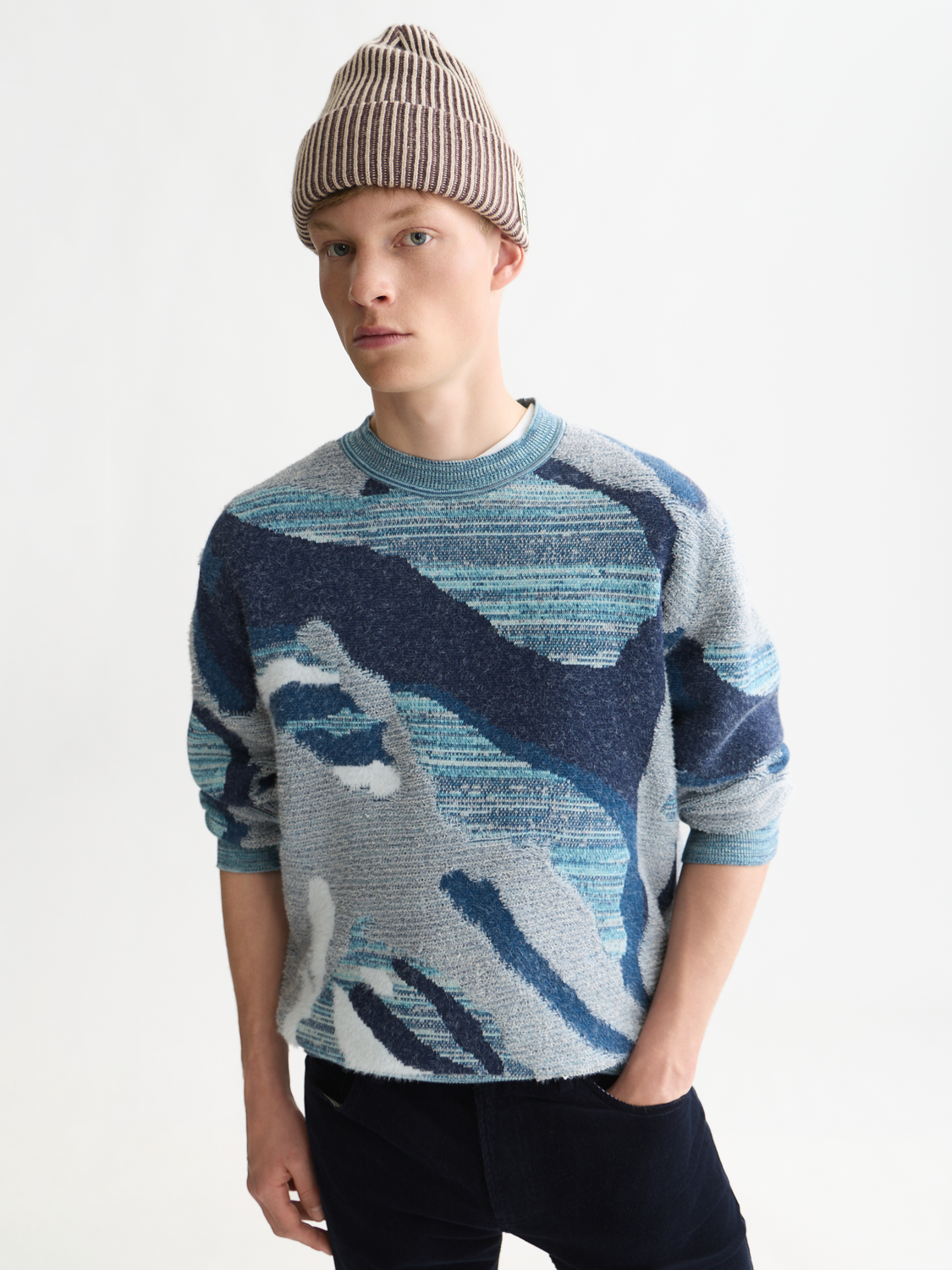 Jacquard Cotton Loose-Fit Pullover