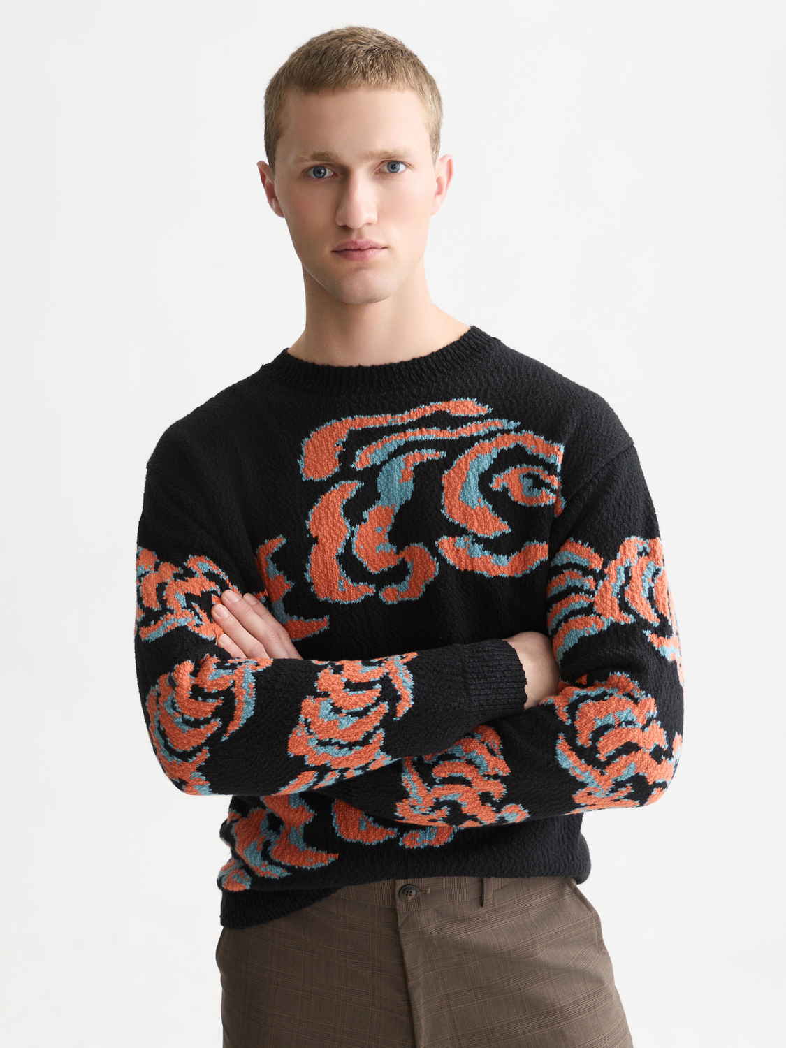 Cotton-Blend Jacquard Knit Pullover