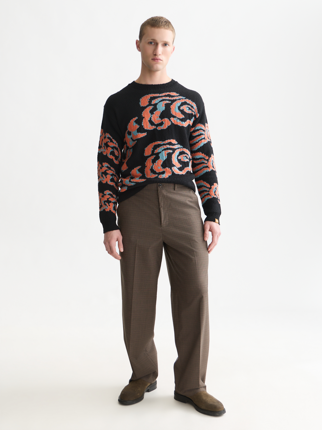 Cotton-Blend Jacquard Knit Pullover