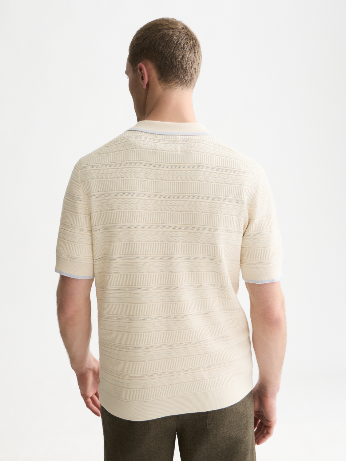 Structured Knitted Regular-Fit Polo