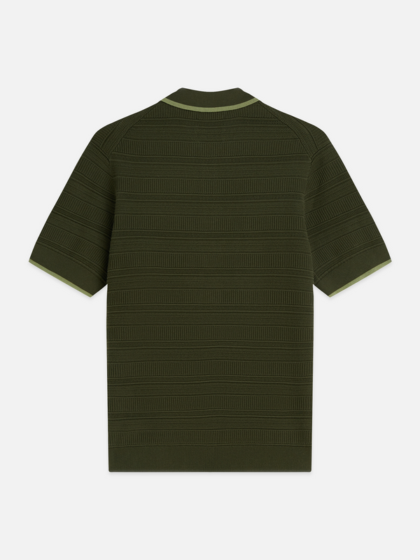 Structured Knitted Regular-Fit Polo