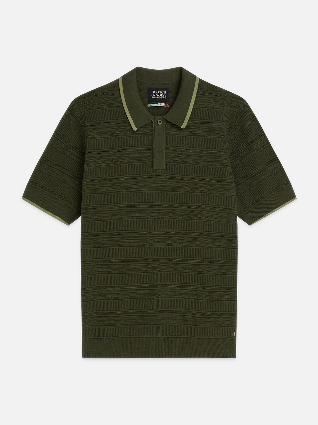 Structured Knitted Regular-Fit Polo