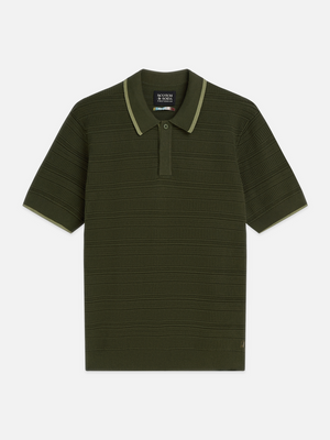 Structured Knitted Regular-Fit Polo
