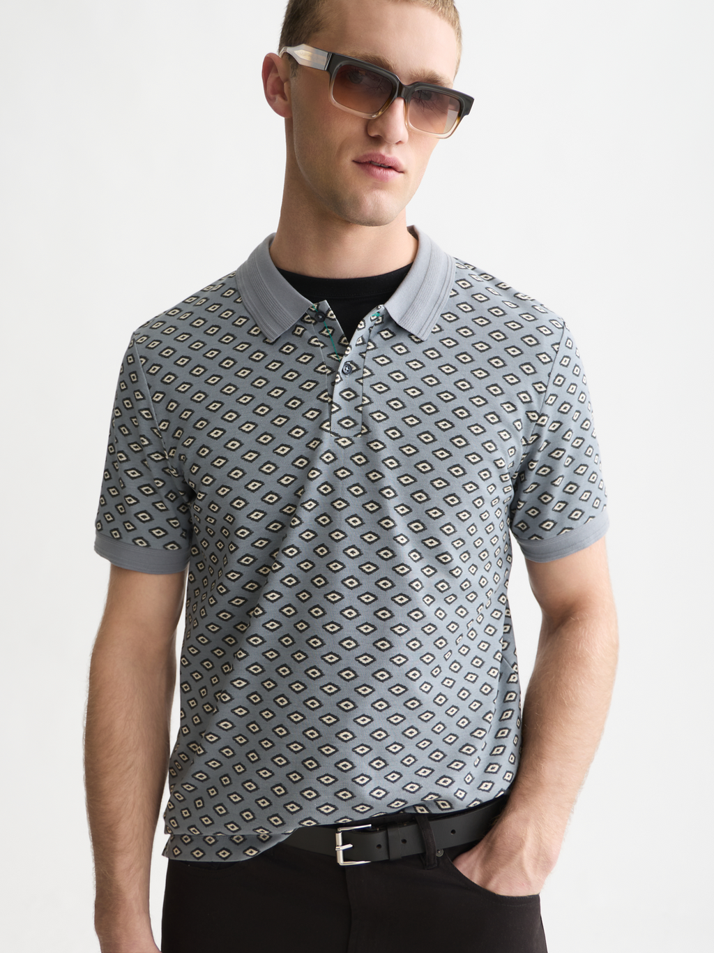 Micro-Printed Regular-Fit Polo