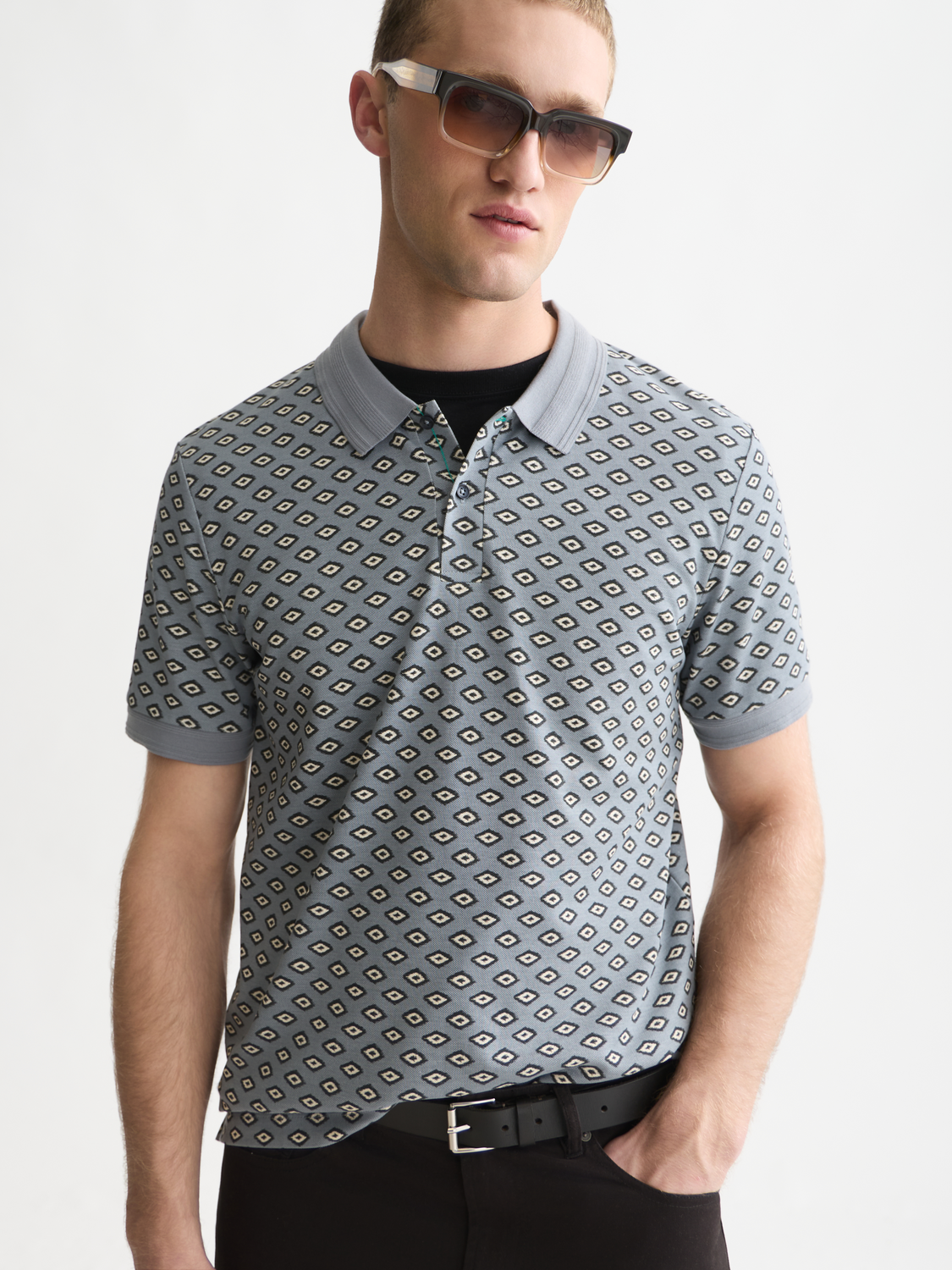 Micro-Printed Regular-Fit Polo