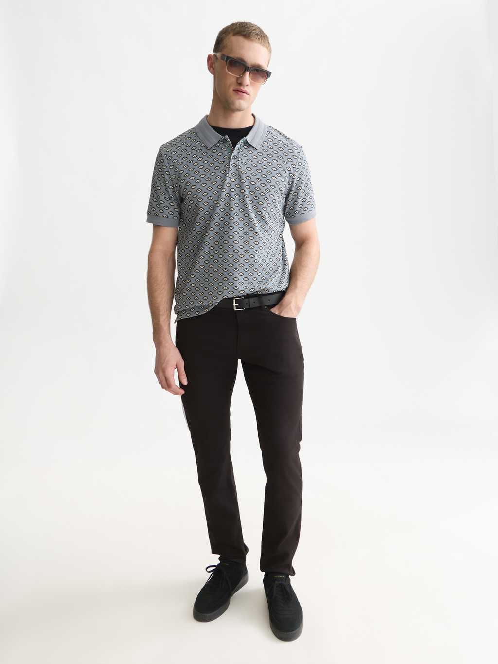 Micro-Printed Regular-Fit Polo