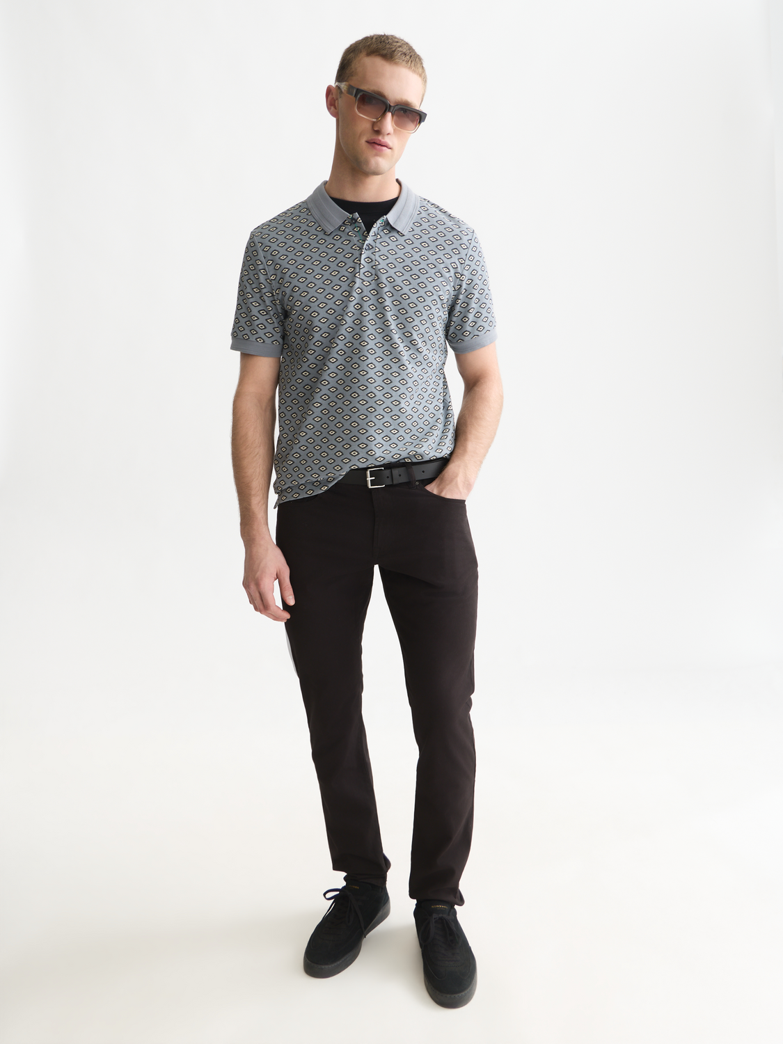 Micro-Printed Regular-Fit Polo