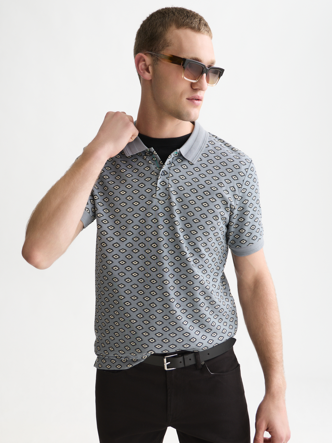 Micro-Printed Regular-Fit Polo