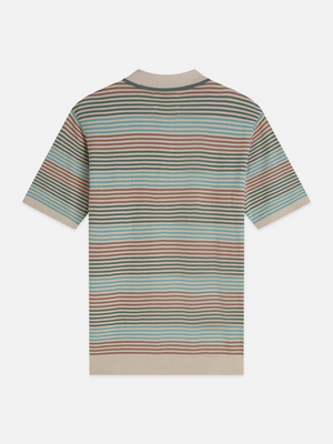 Textured Striped Cotton Polo