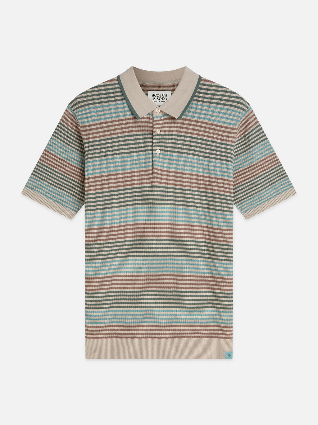 Textured Striped Cotton Polo