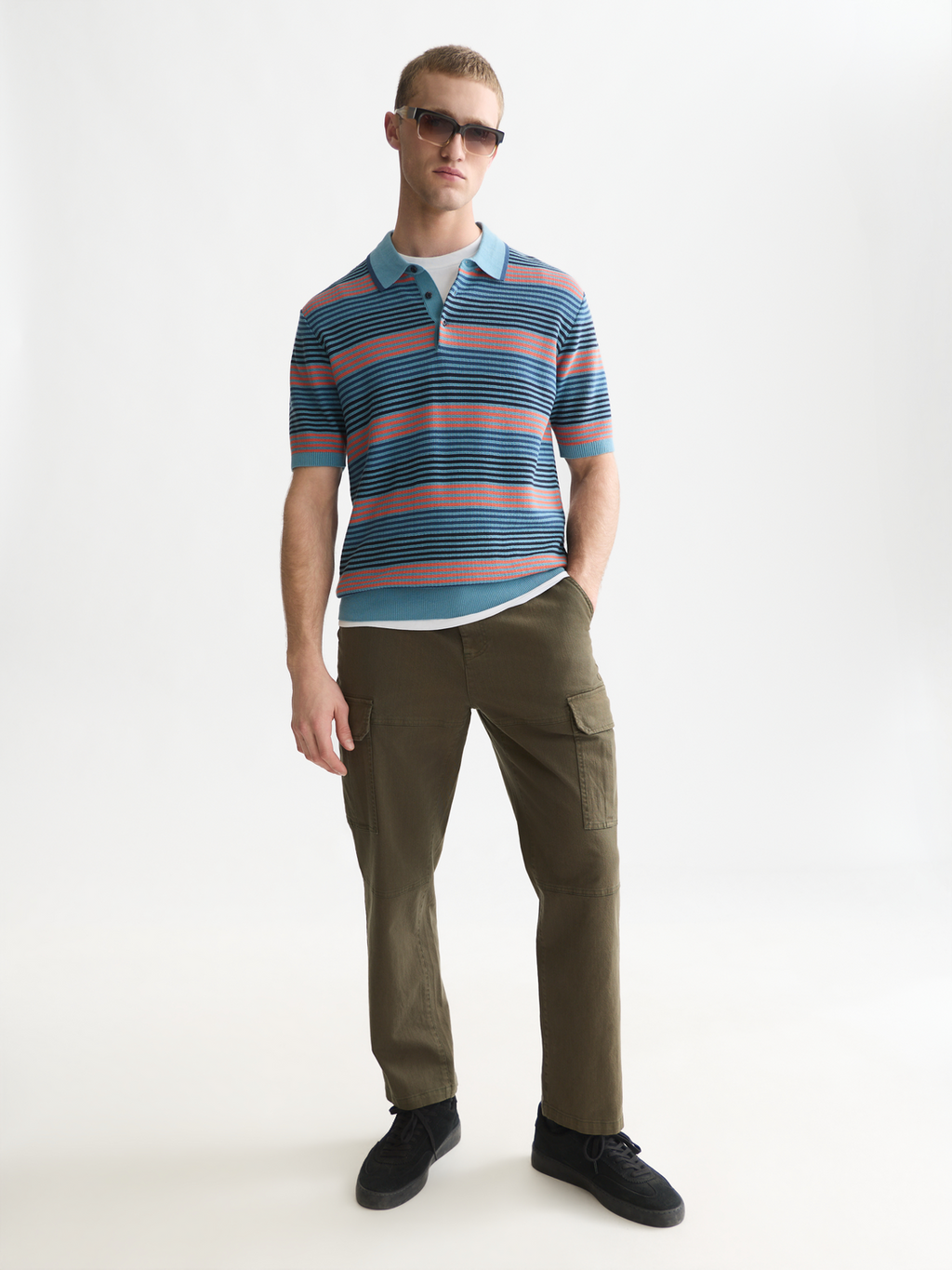 Striped Knitted Regular-Fit Polo