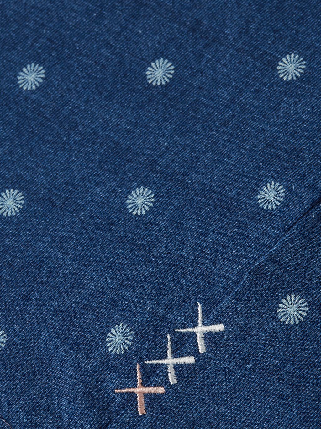 Micro Printed Indigo Relaxed-Fit T-Shirt