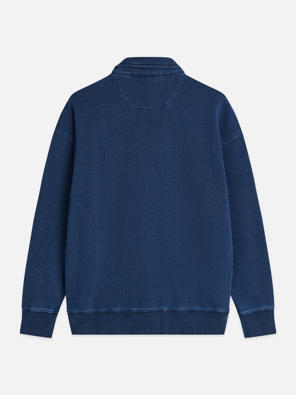 Washed Indigo Half Zip Relaxed-Fit Sweatshirt