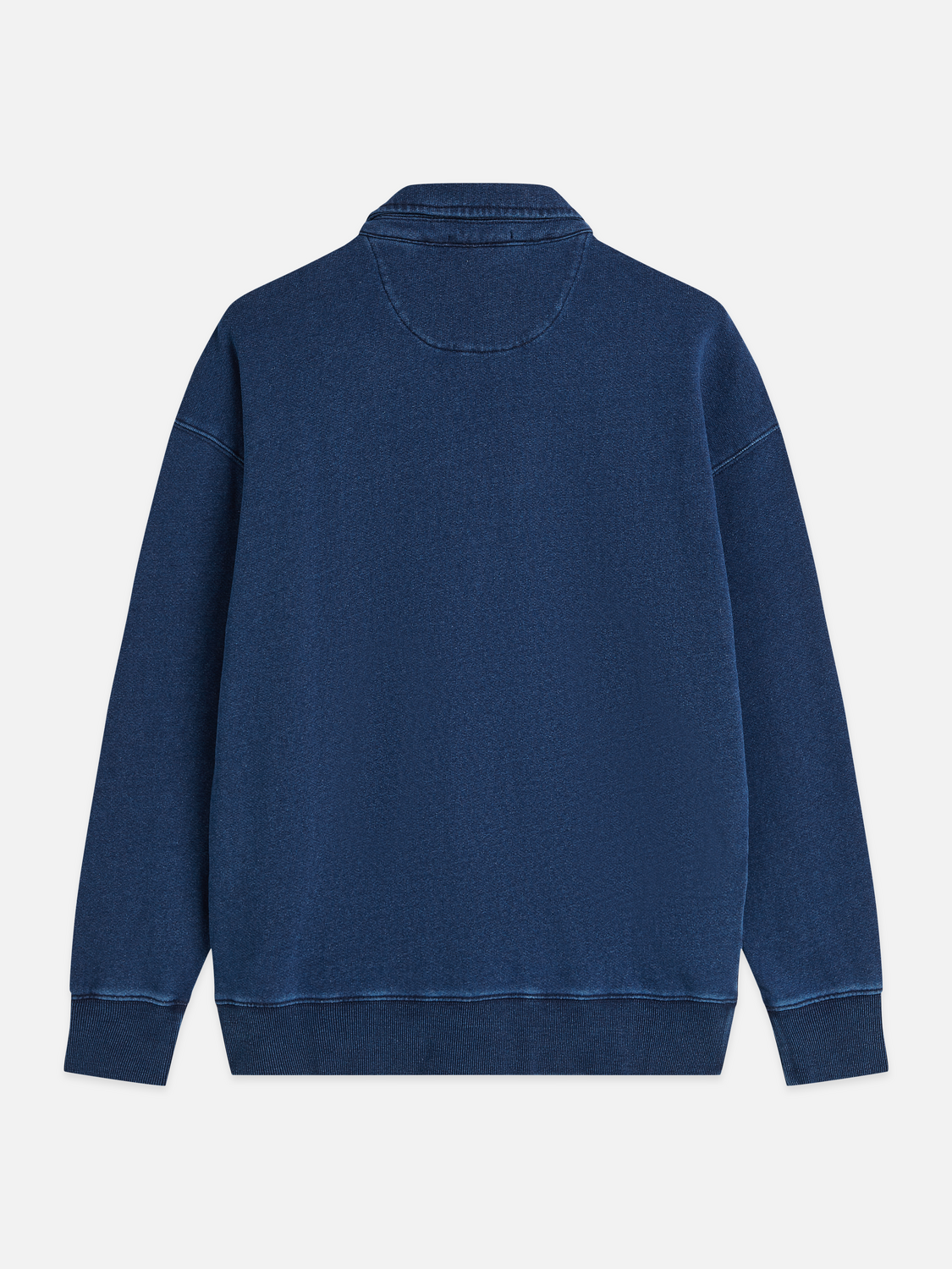 Washed Indigo Half Zip Relaxed-Fit Sweatshirt