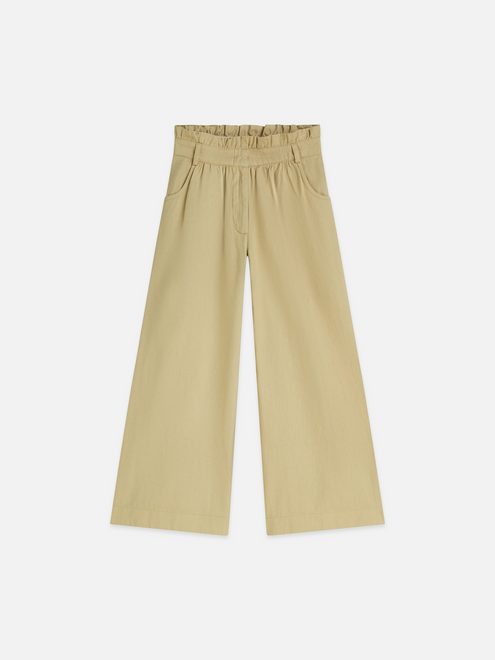 Mädchenhose mit weitem Bein und Papiertütenbund