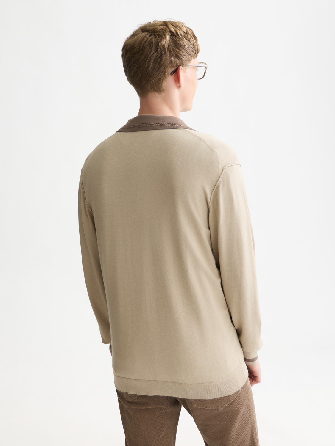 Viscose-Blend Long-Sleeve Polo