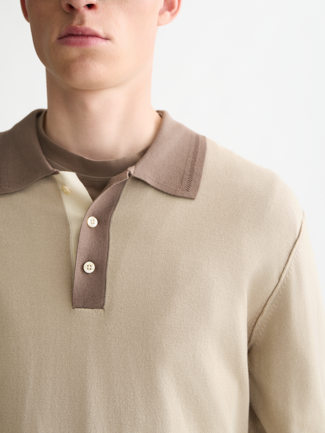 Viscose-Blend Long-Sleeve Polo