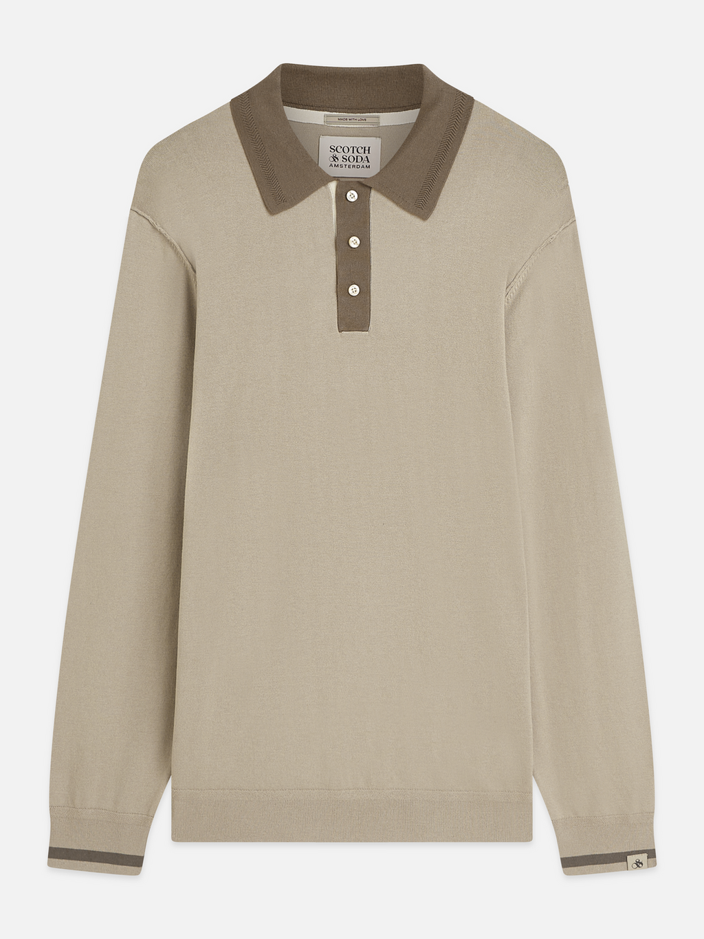 Viscose-Blend Long-Sleeve Polo
