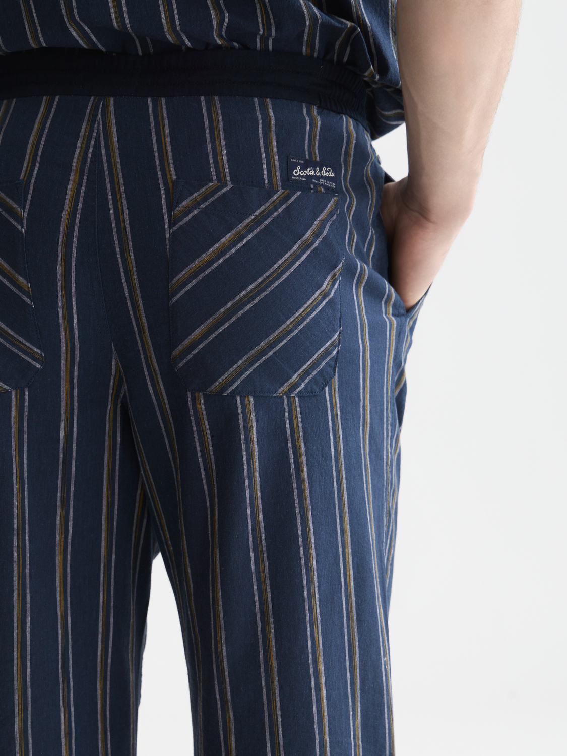 Otis Striped Linen Blend Straight-Fit Jogger