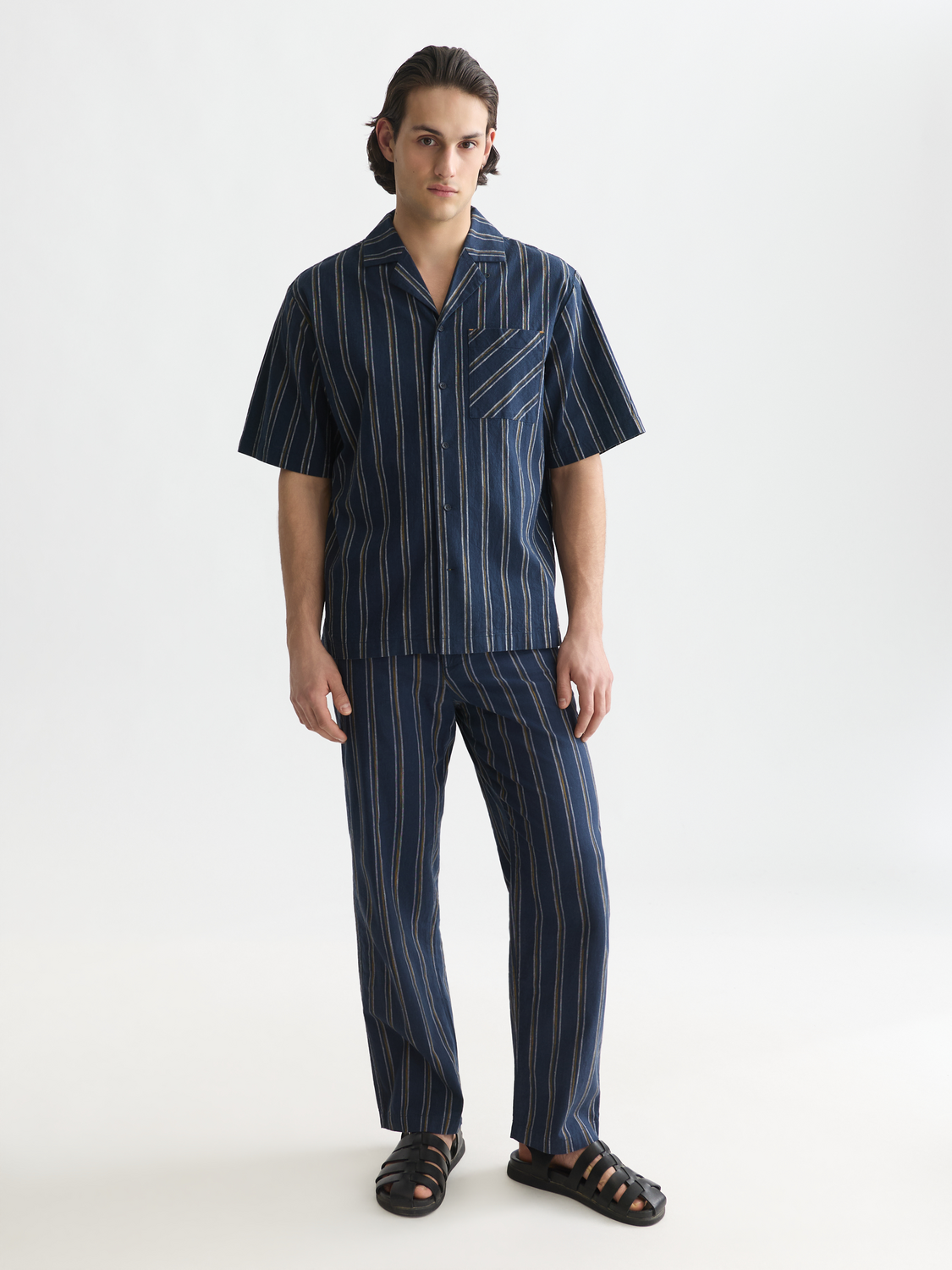Otis Striped Linen Blend Straight-Fit Jogger