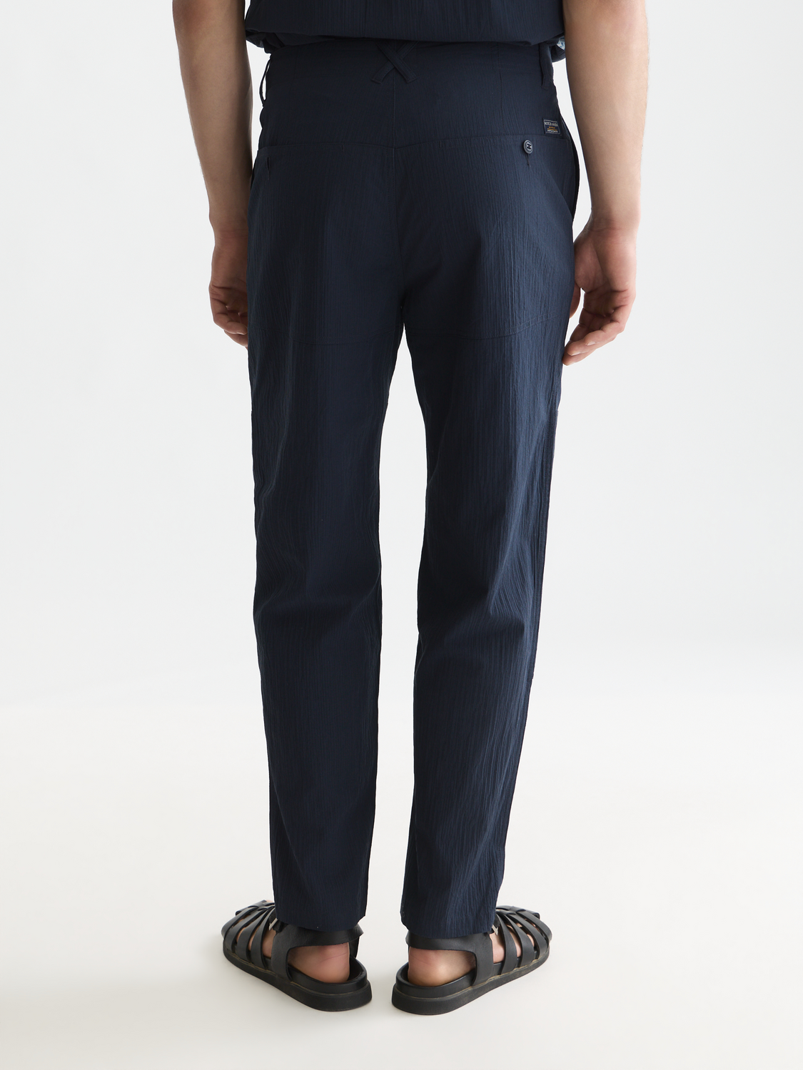 Crinckled Cotton-Blend Relaxed Straight-Fit Chino