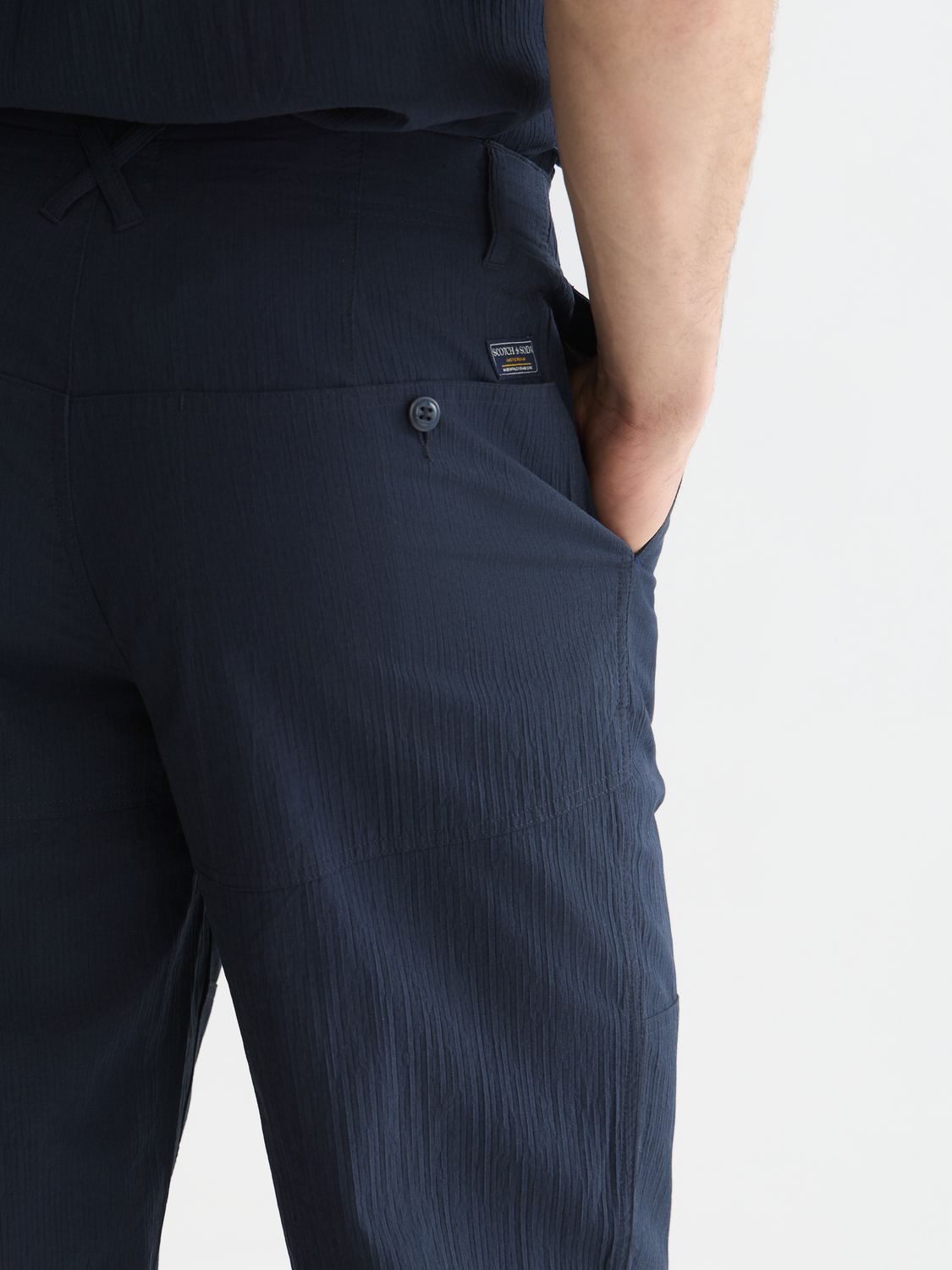 Crinckled Cotton-Blend Relaxed Straight-Fit Chino
