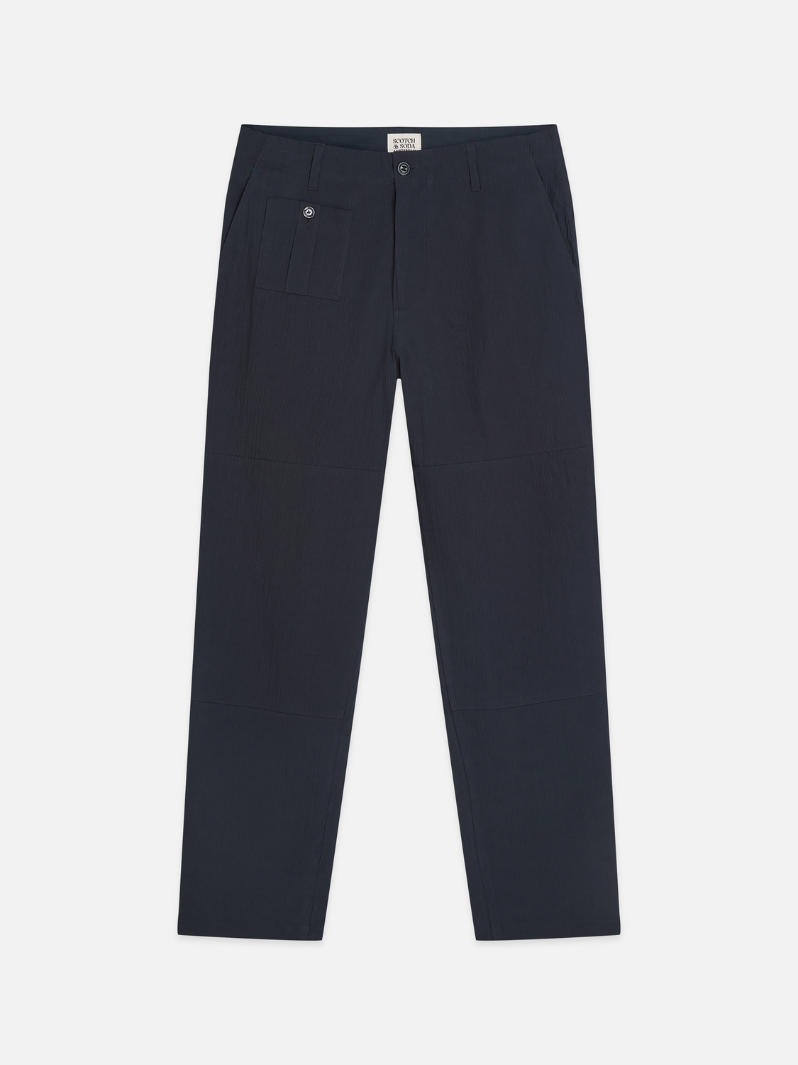 Crinckled Cotton-Blend Relaxed Straight-Fit Chino