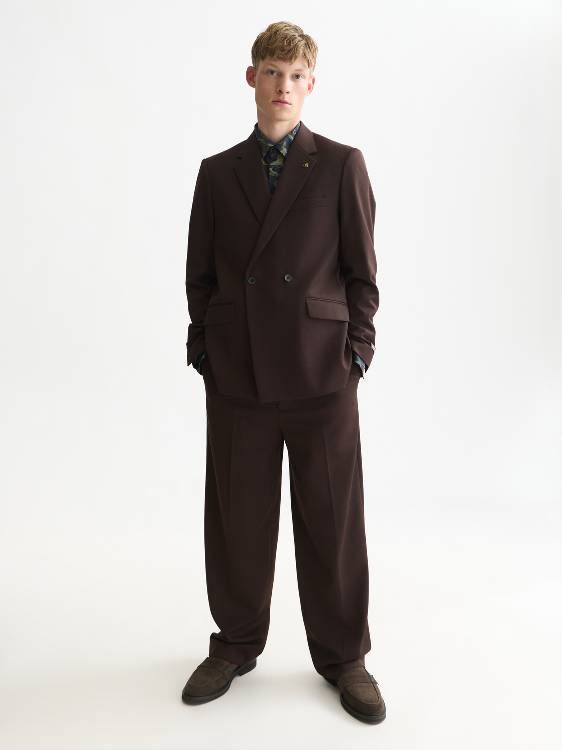 Double-Breasted Wool-Blend Relaxed-Fit Blazer