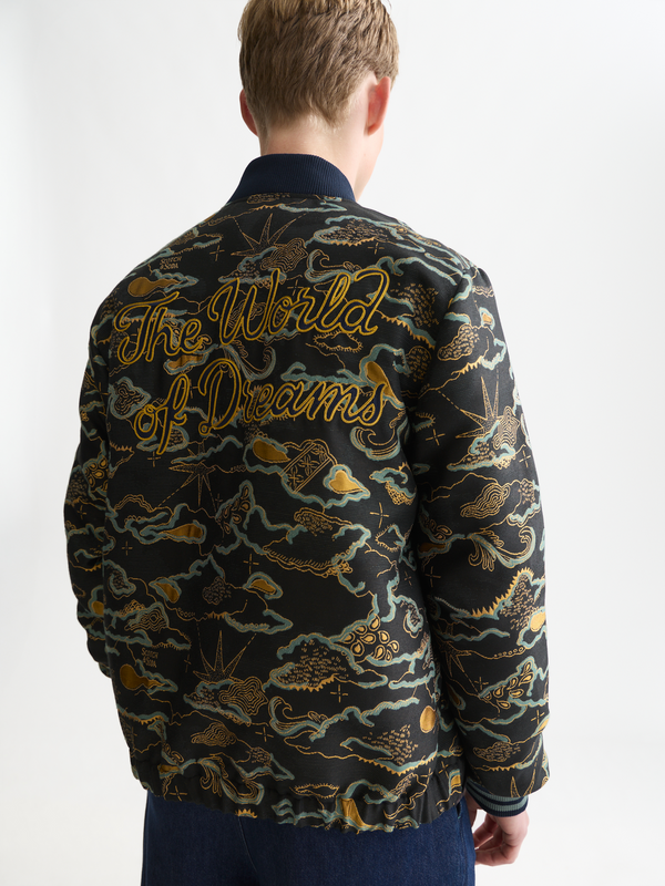 Festive Jacquard Blouson Jacket