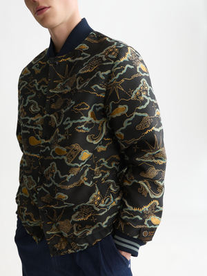 Festive Jacquard Blouson Jacket