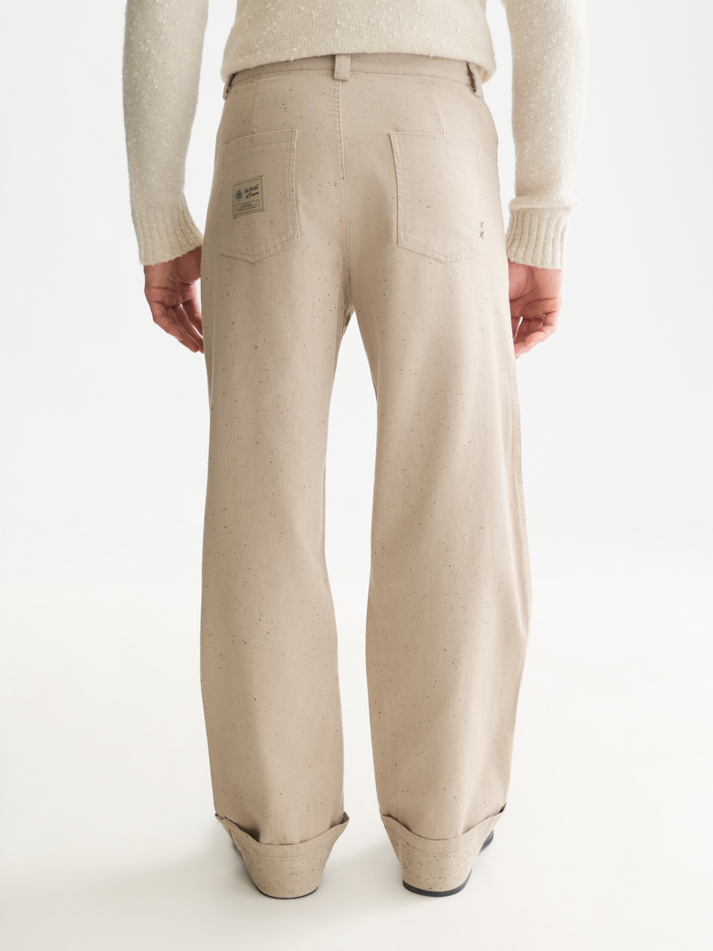 Speckled Cotton Twill Loose Pant