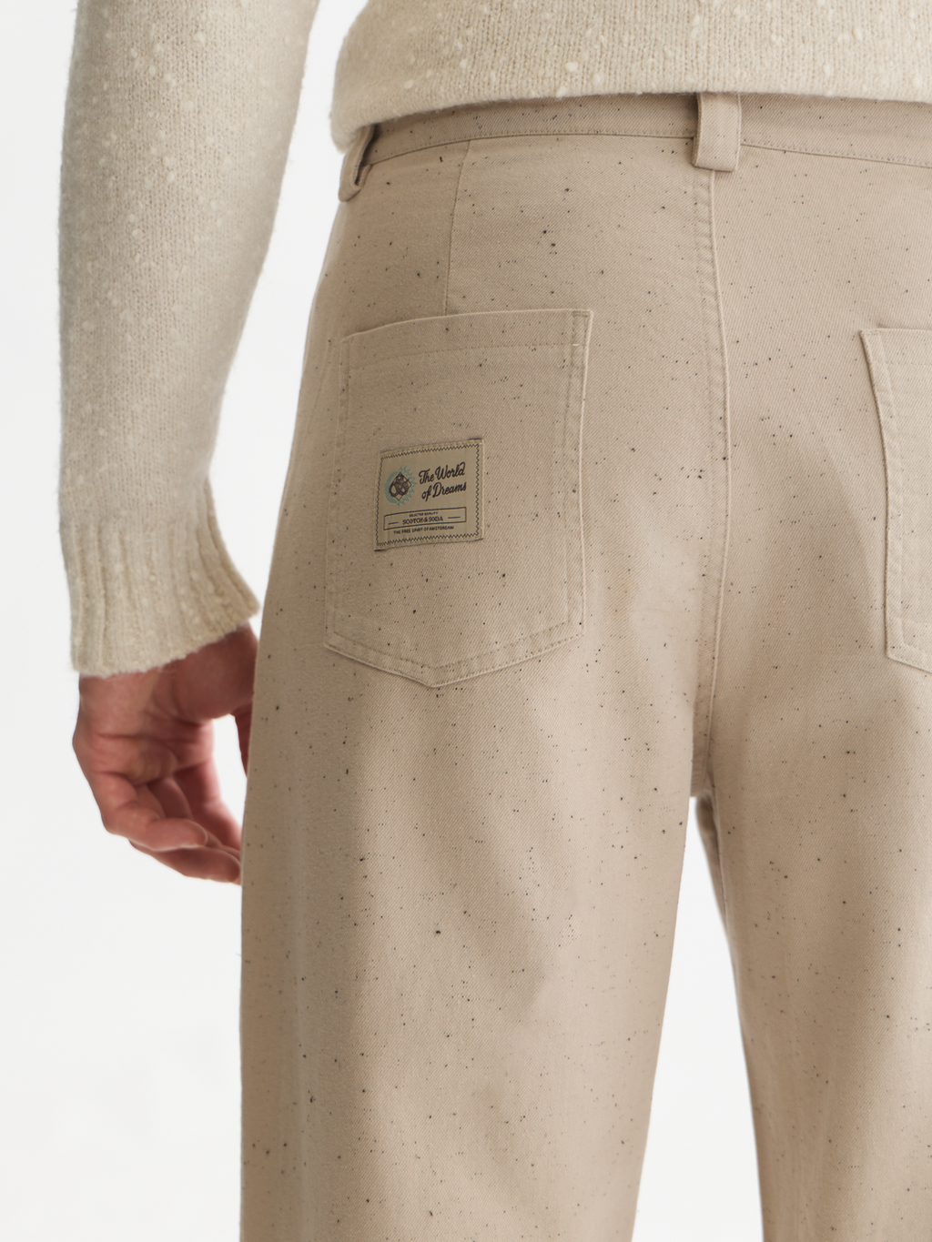 Speckled Cotton Twill Loose Pant