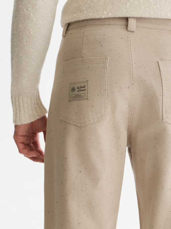Speckled Cotton Twill Loose Pant