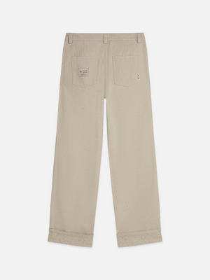 Speckled Cotton Twill Loose Pant