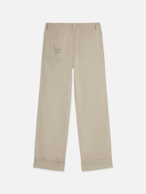Speckled Cotton Twill Loose Pant