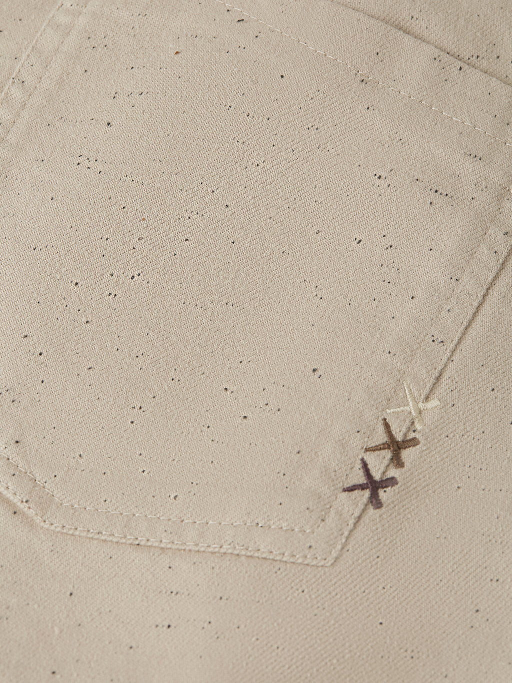 Speckled Cotton Twill Loose Pant
