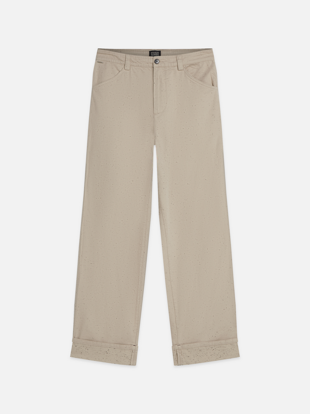 Speckled Cotton Twill Loose Pant