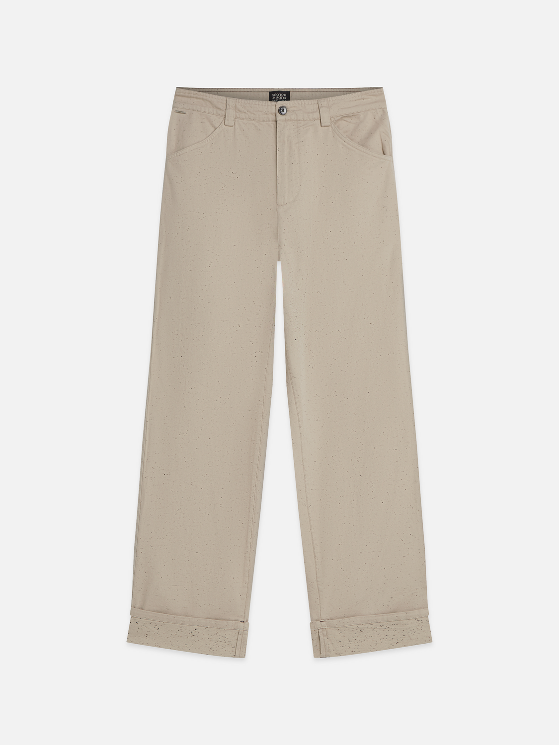 Speckled Cotton Twill Loose Pant
