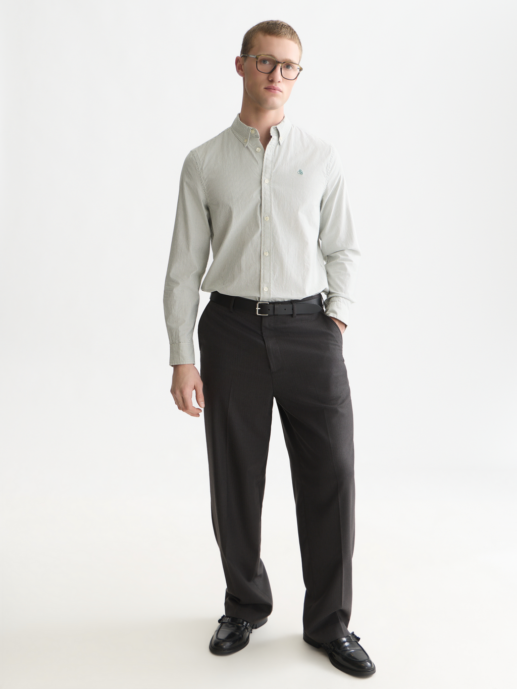 Seasonal Essentials Cotton Oxford Striped Shirt