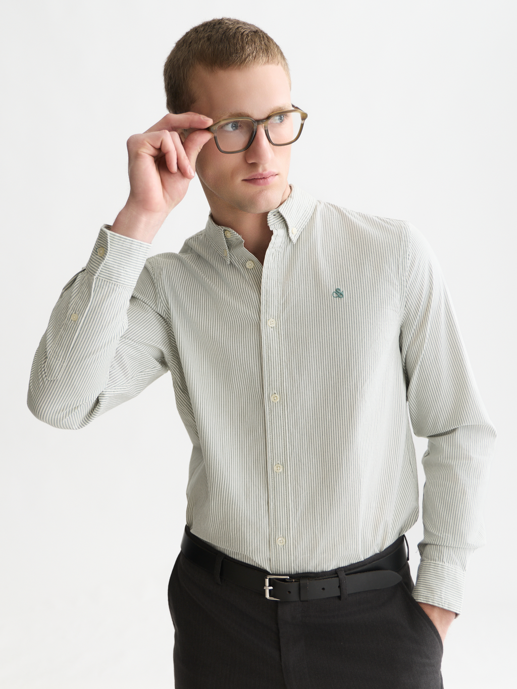 Seasonal Essentials Cotton Oxford Striped Shirt