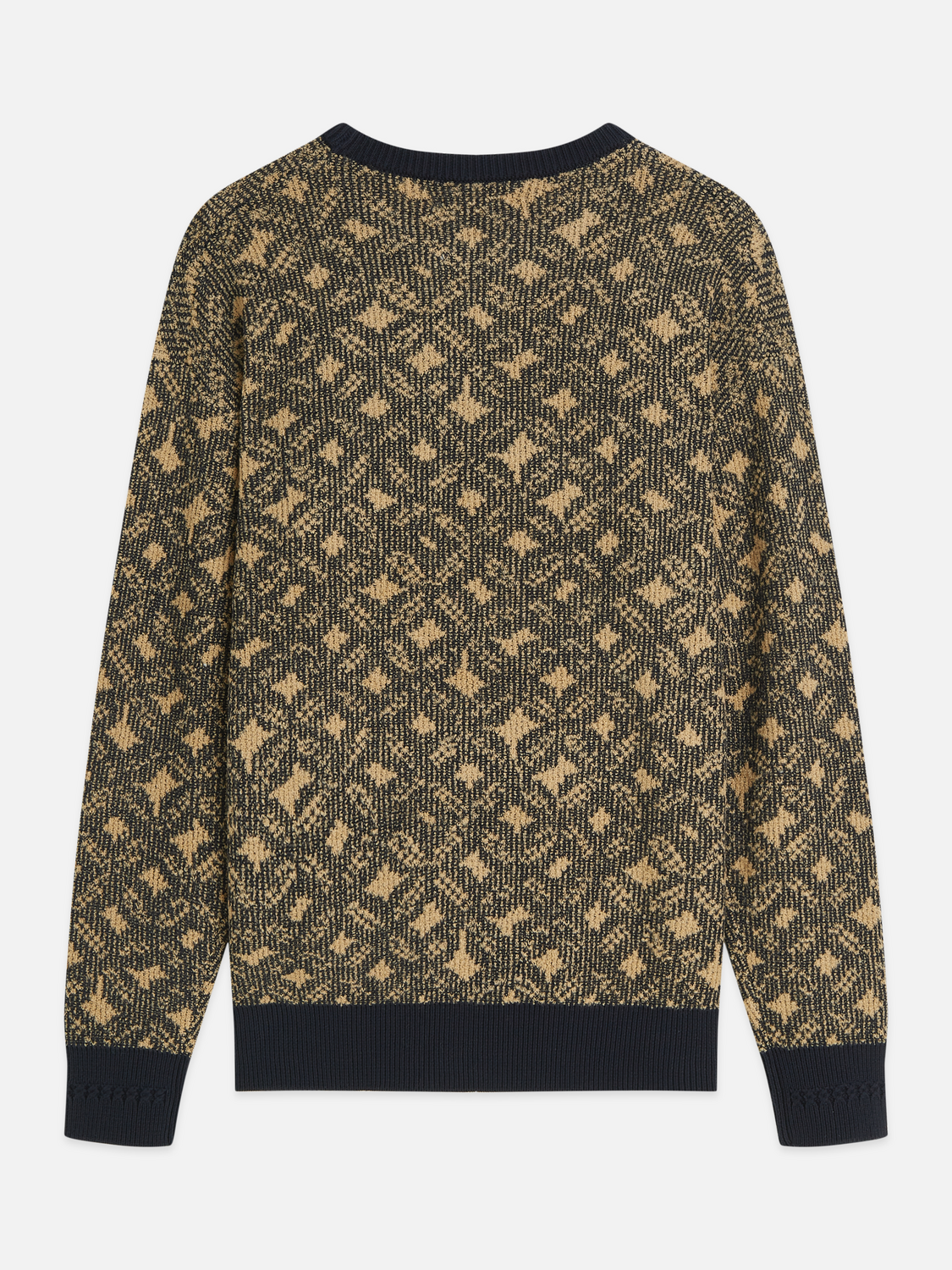 Jacquard Wool-Blend Extra Dropped Shoulder Pullover