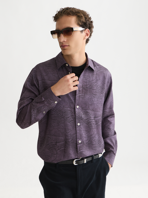 Printed Lyocell Relaxed Shirt