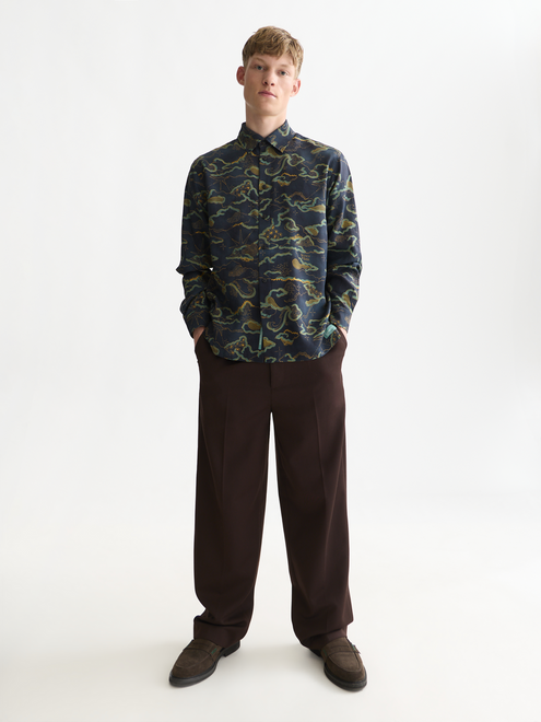 Printed Lyocell Relaxed Shirt