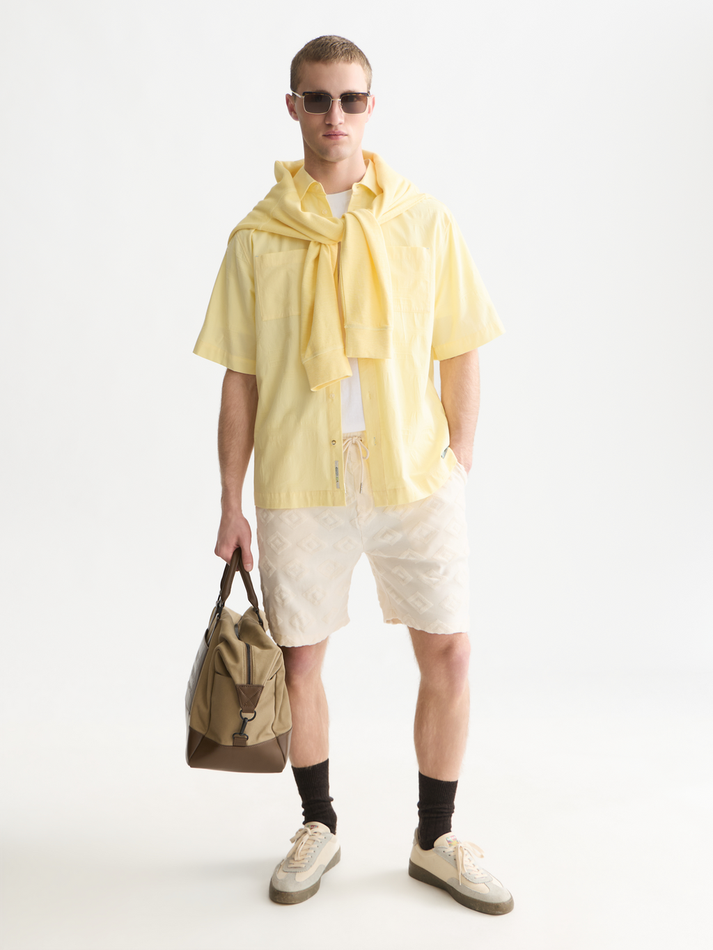Jacquard Short Sleeved Relaxed-Fit Shirt