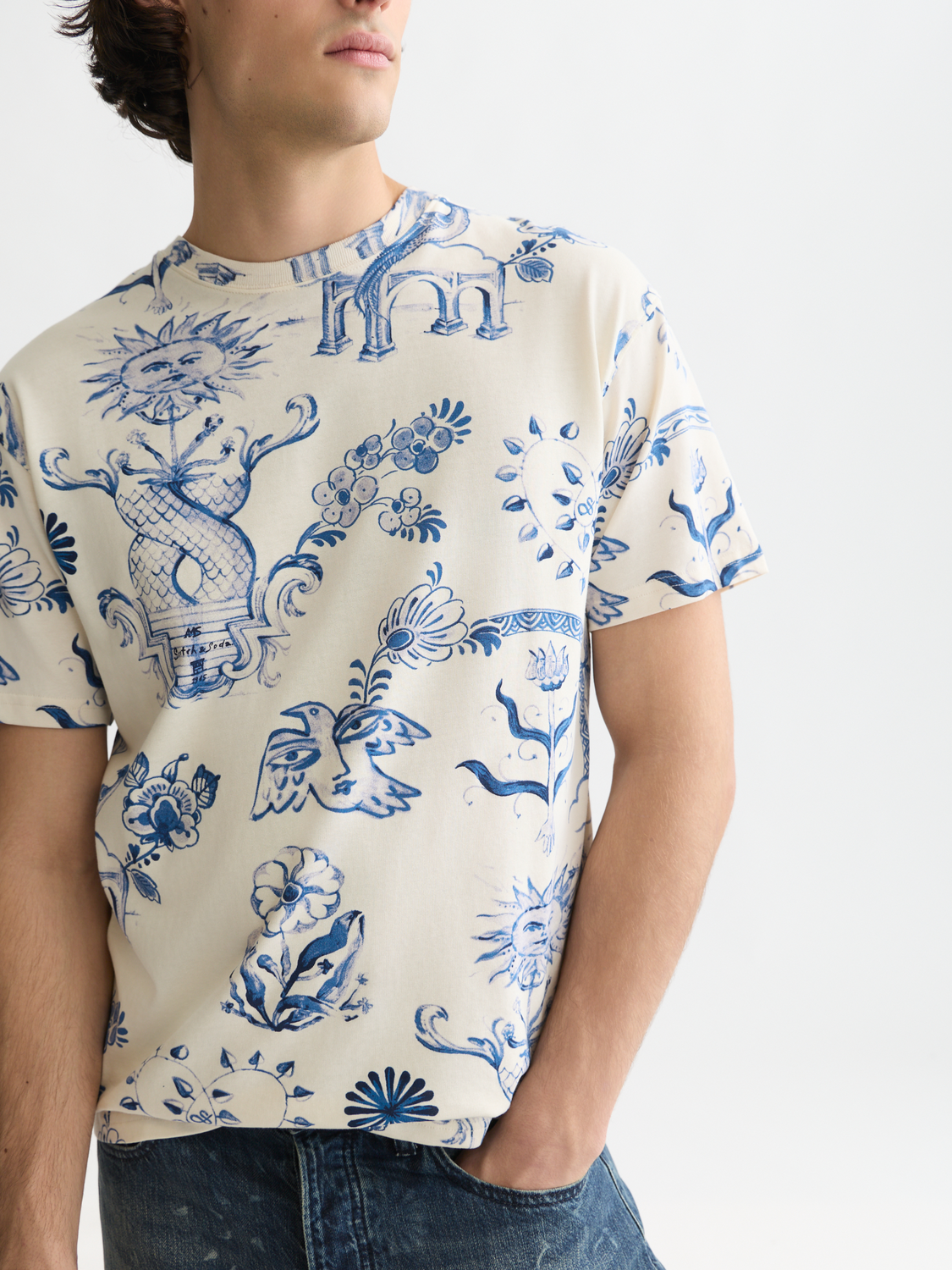 Scotch & Soda x Royal Delft Printed Relaxed T-Shirt