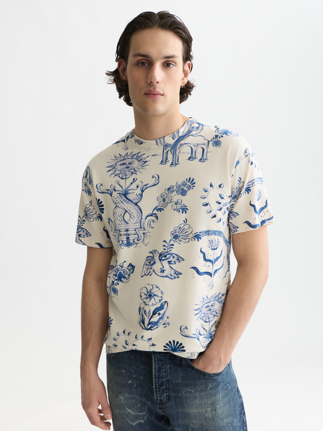 Scotch & Soda x Royal Delft Printed Relaxed T-Shirt